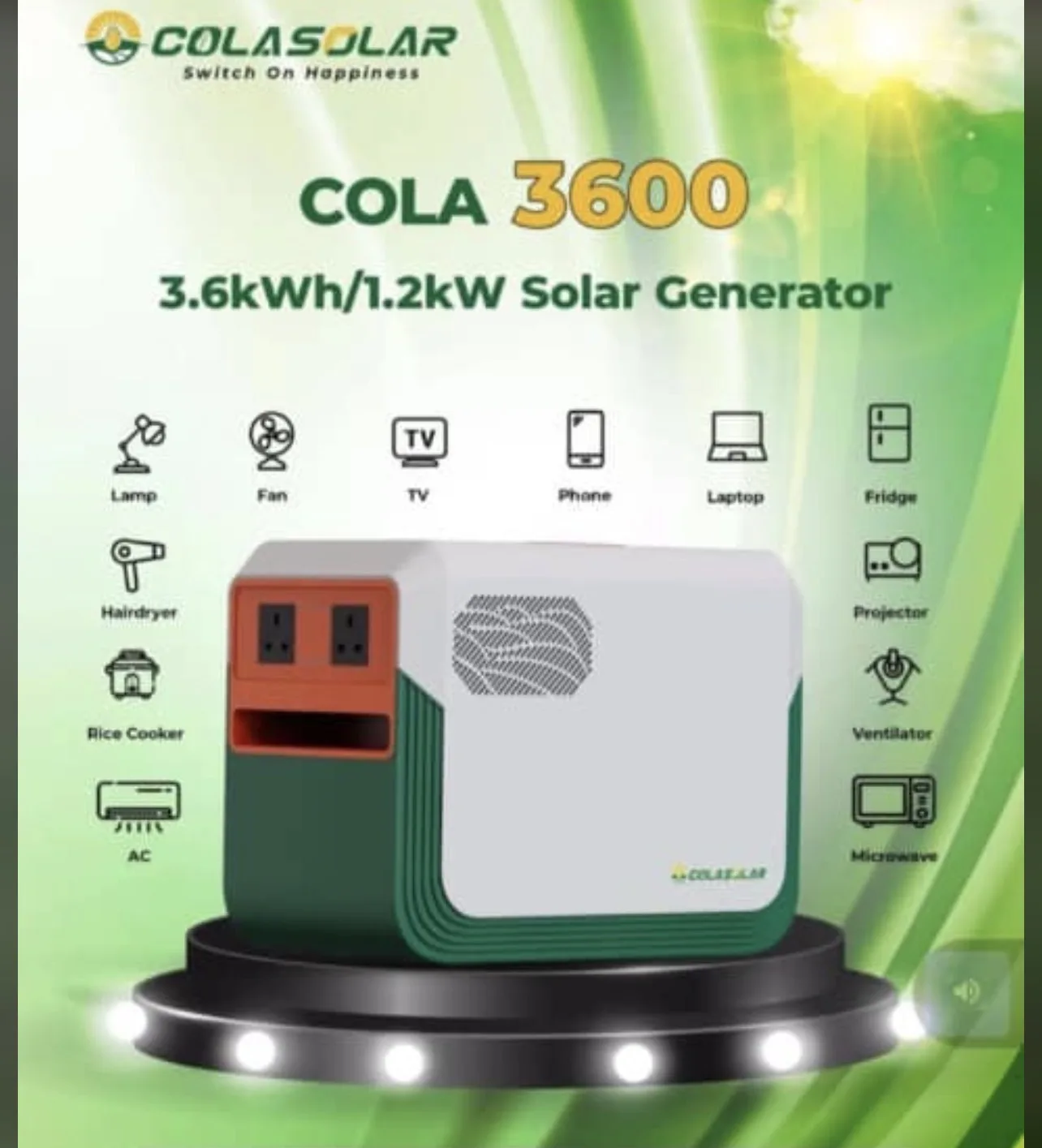 Cola 3600 3.6KWh Solar Generator Price in Nigeria Cola 3600 3.6KWh Solar Generator Price in Nigeria Alaba Price