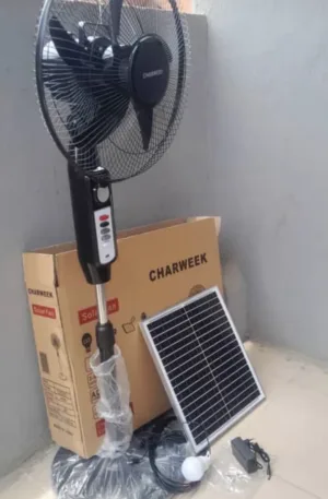 CharWeek Solar Fan + 20W Panel + 1 Bulb Price in Nigeria Alaba Price