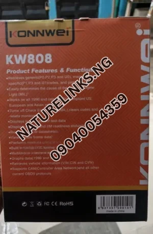 Konwei Obdii/ Eobd Car Scanner Kw808 Price in Nigeria Alaba Price