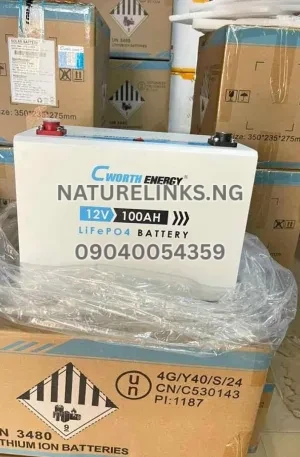 Cworth 12v 100ah lifepo4 battery Price in Nigeria Alaba Price