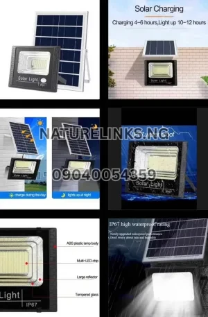 500W Bright Solar Flood Light + Remote + Solar Panel Price in Nigeria Alaba Price