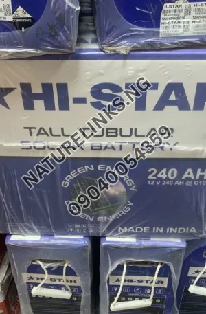 240AH HI STAR TUBULAR BATTERY Price in Nigeria Alaba Price
