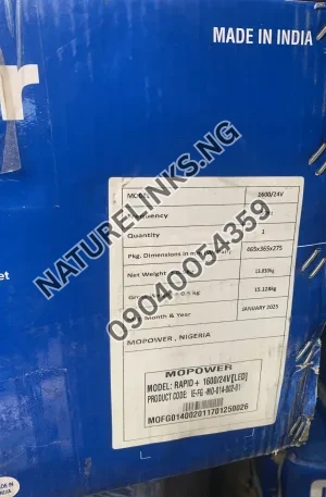 Mopower 1600/24V solar inverter Price in Nigeria Alaba Price