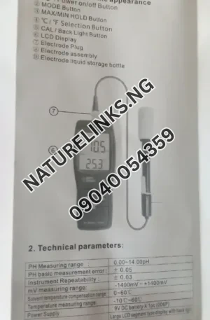 AS218 Smart Sensor Digital PH Meter Price in Nigeria Alaba Price